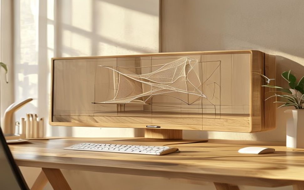3D CADで家具のモデルを表示したモニター(イメージ)